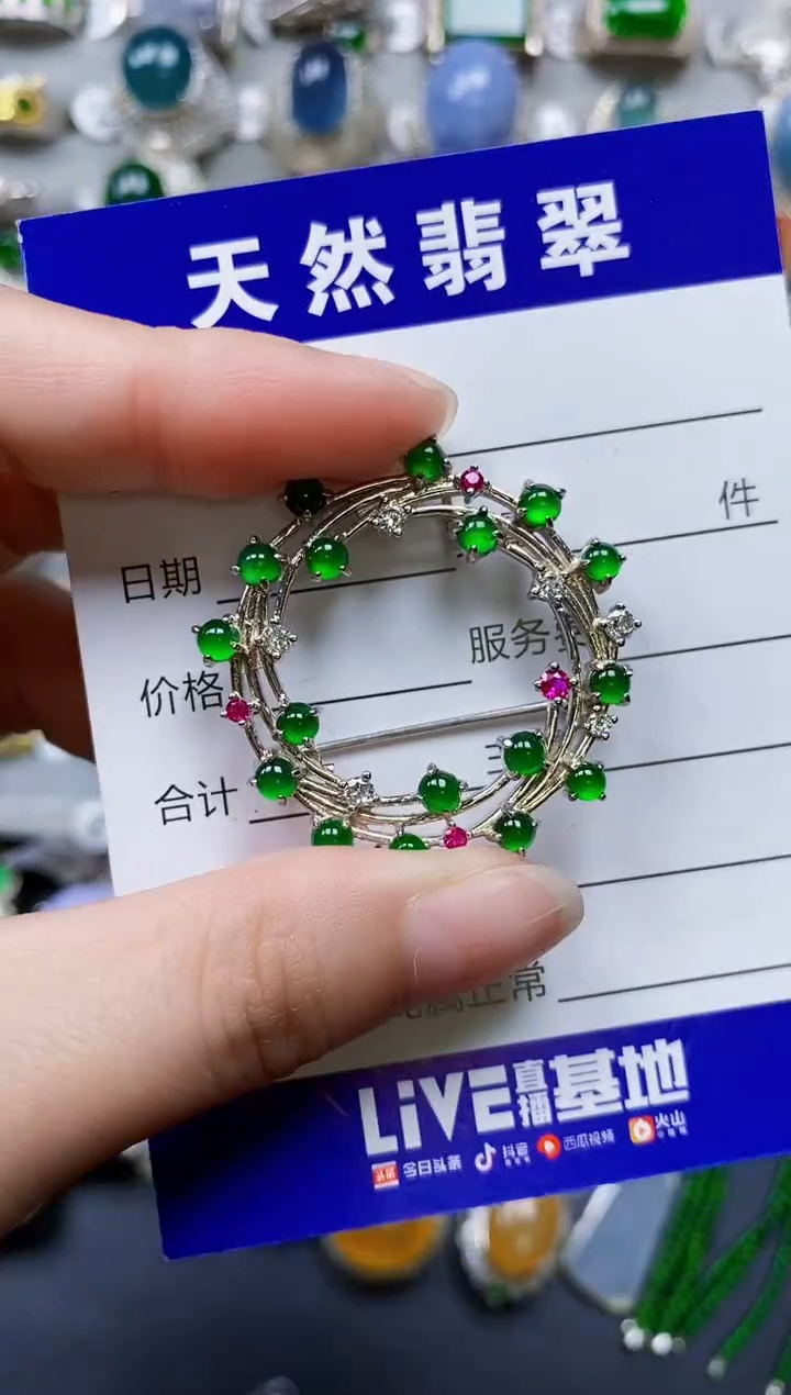 翡翠银S925镶嵌颈饰0164