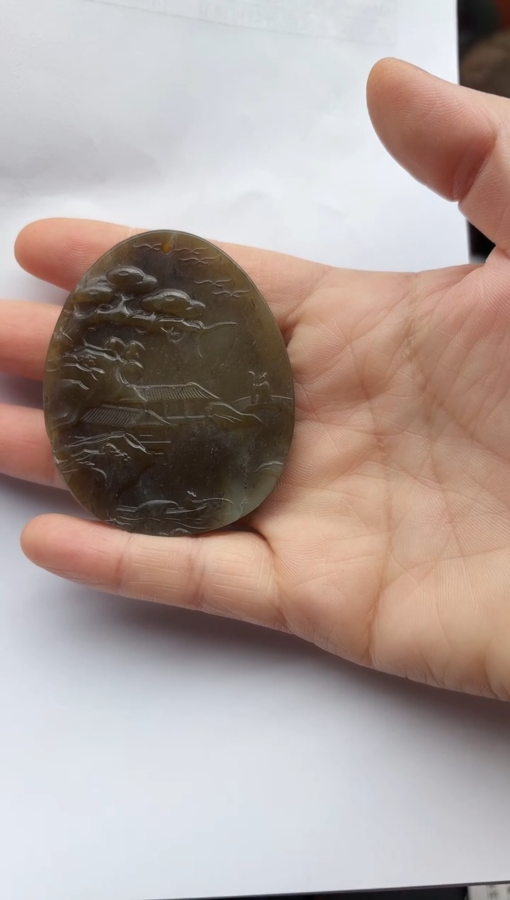 未镶嵌手链和田玉用****9山水糖牌