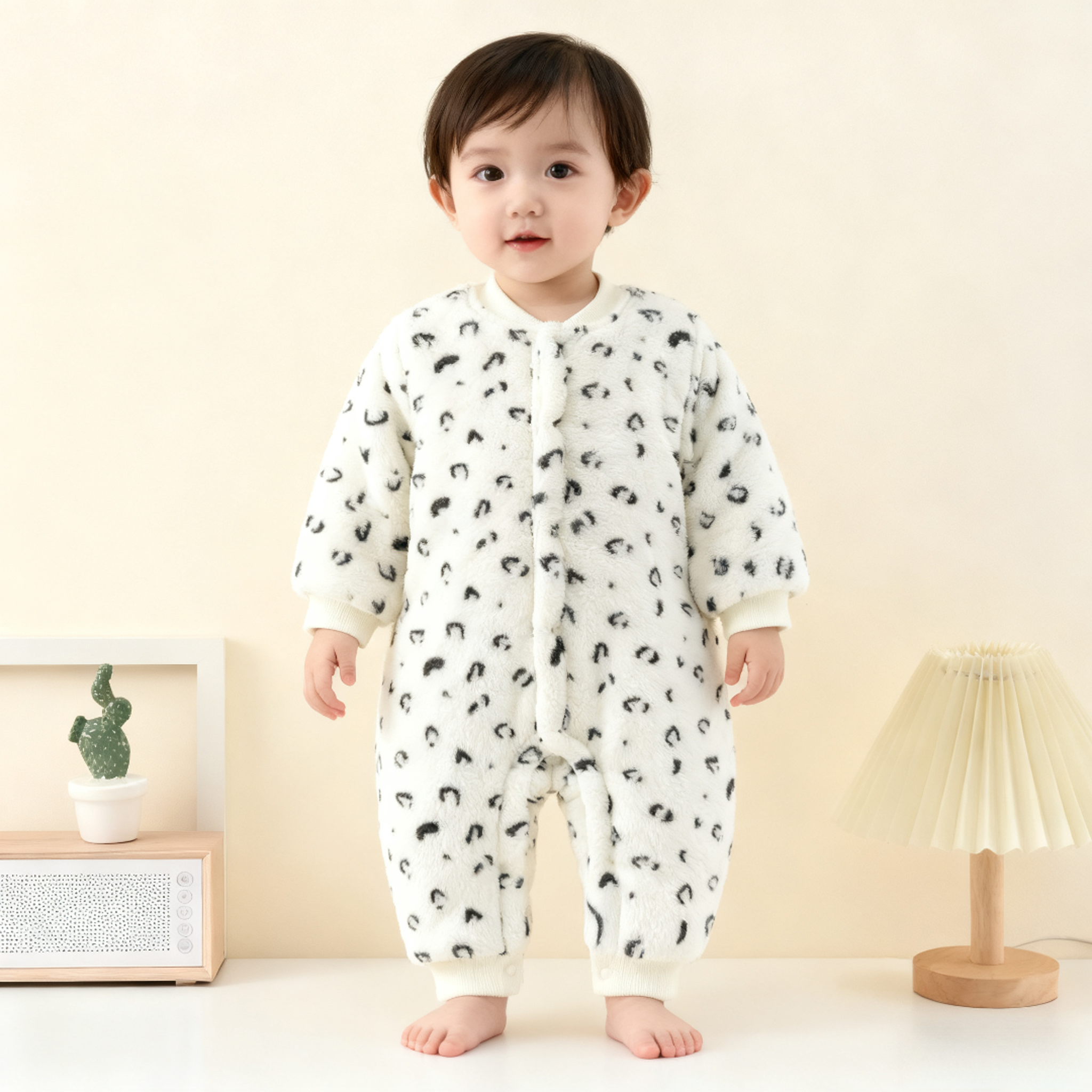 【宝宝绒380克】婴幼儿宝宝可爱加绒加厚冬季棉服连体衣爬爬服