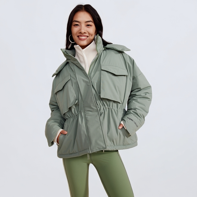 SN 女式运动户外休闲短款连帽羽绒服SWA02130884