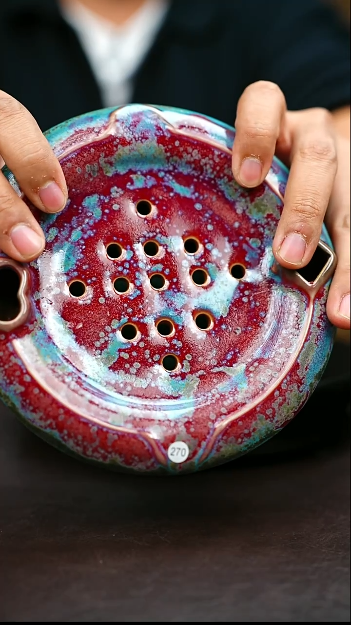 270#原矿钧瓷炉钧釉壶承