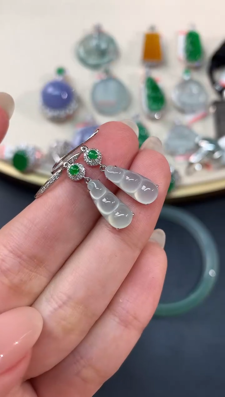 【闪购商品】翡翠耳饰18K金镶嵌A54|2980