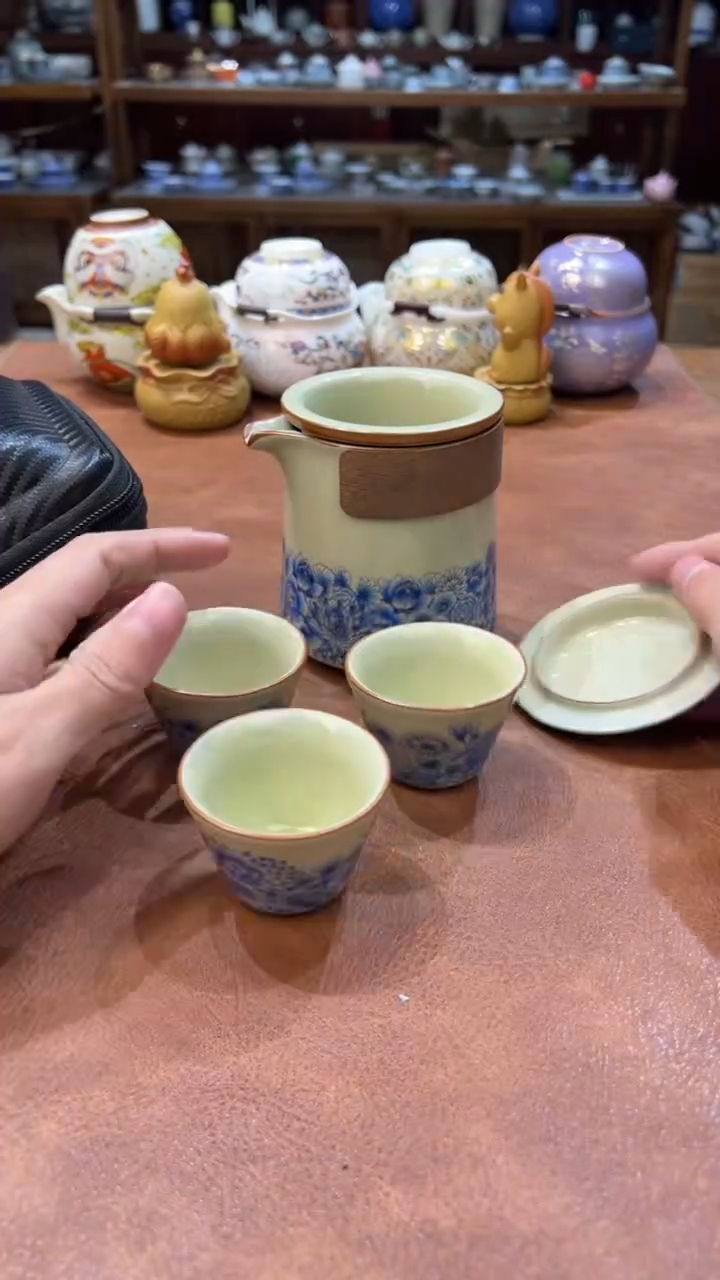 真的很便宜会开片的旅行茶具