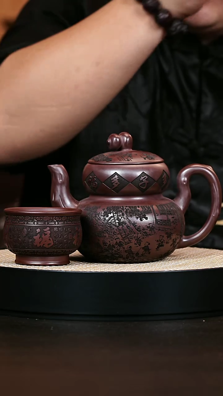 茶壶紫砂葫芦 石红