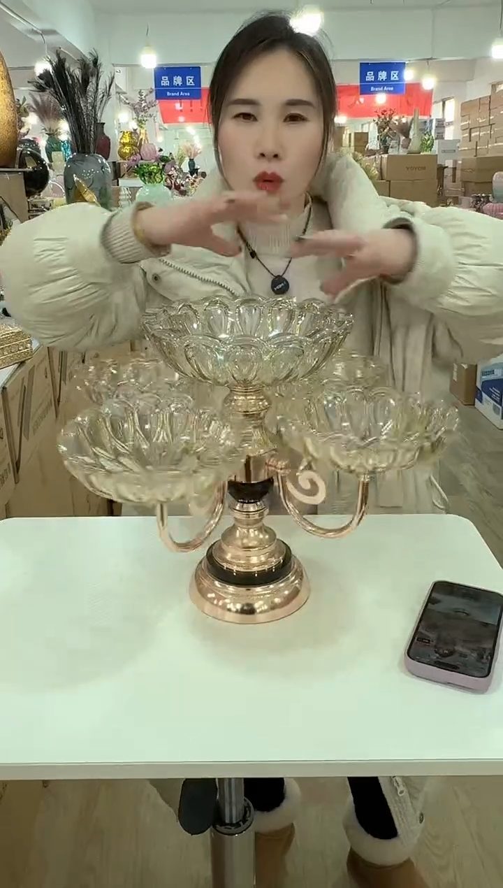 【闪购商品】无铅玻璃美全花器-s-早