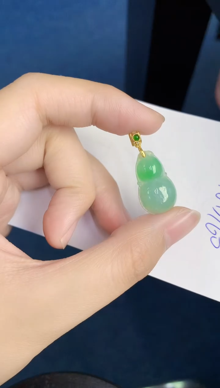 翡翠银S925镶嵌颈饰天然翡翠緬甸A貨