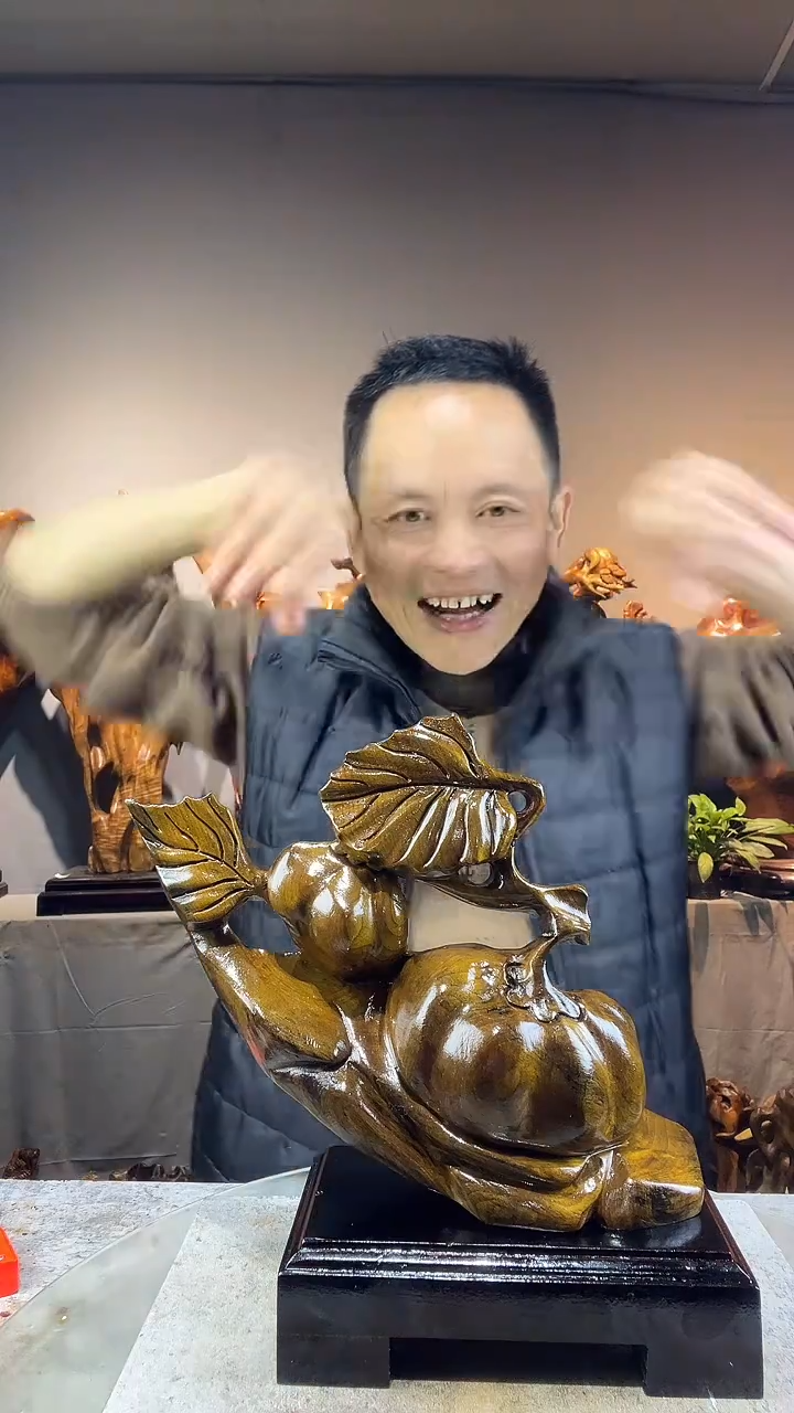 金丝楠文*武小叶桢楠随行摆件15