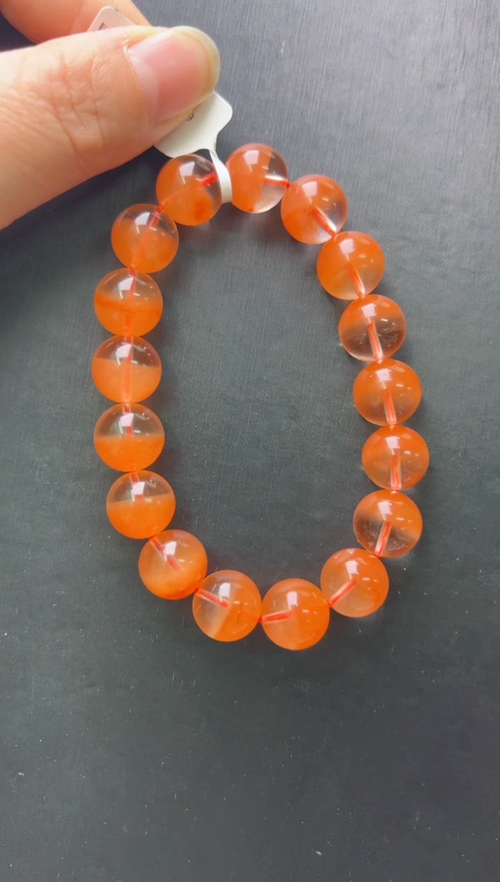 【闪购商品】水晶单圈未镶嵌红兔毛手串12m+ JP37546