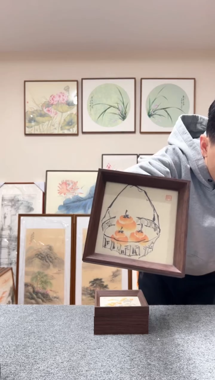 【闪购商品】书法5寸摆台15x15柿子事事如意
