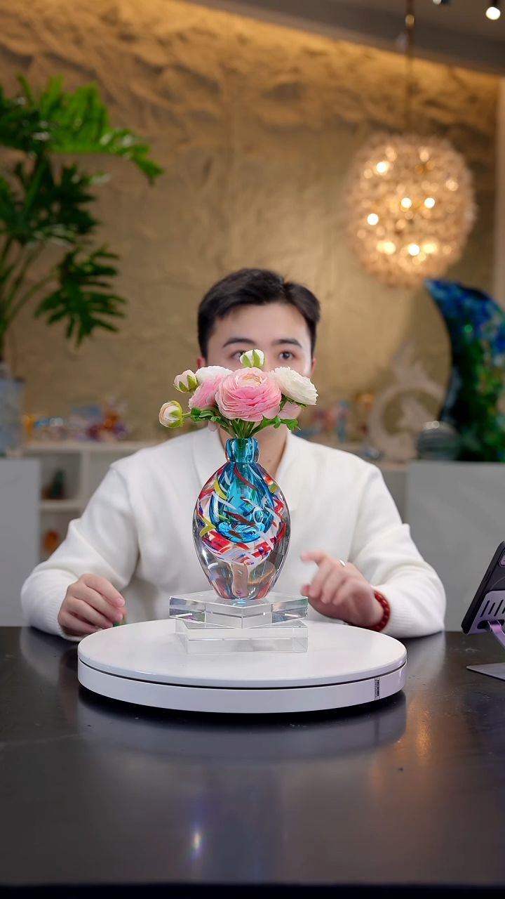 手工艺品琉璃宝石蓝设计款香薰瓶