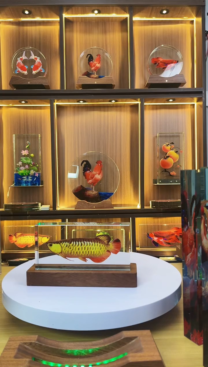 有机玻璃随**你细微尺寸20*10*4金龙鱼直+底座