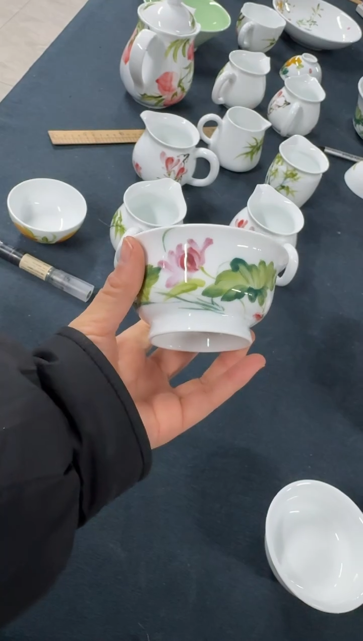 景德镇高温陶瓷食品级手绘釉中彩-主人杯