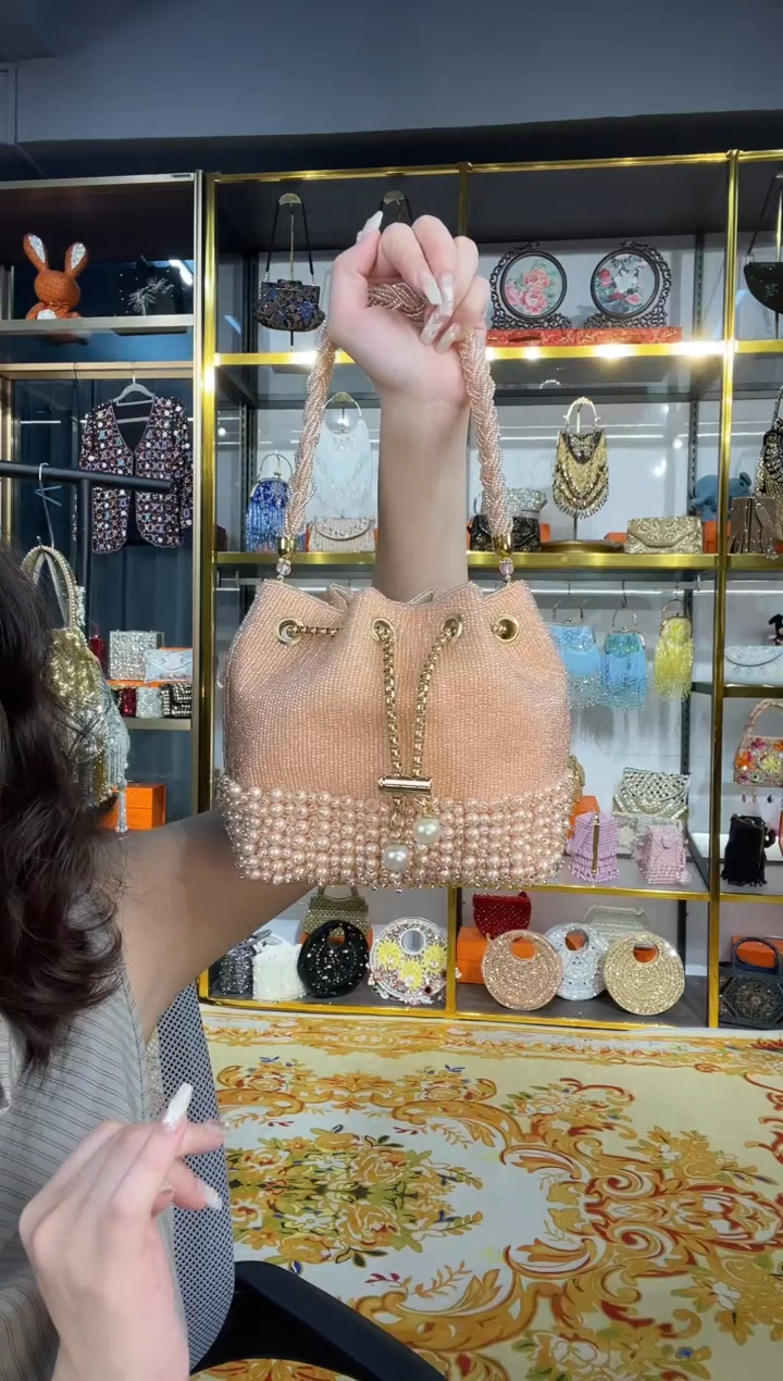 织物珠韵恒泽重工串珠手提包直播间女神专拍