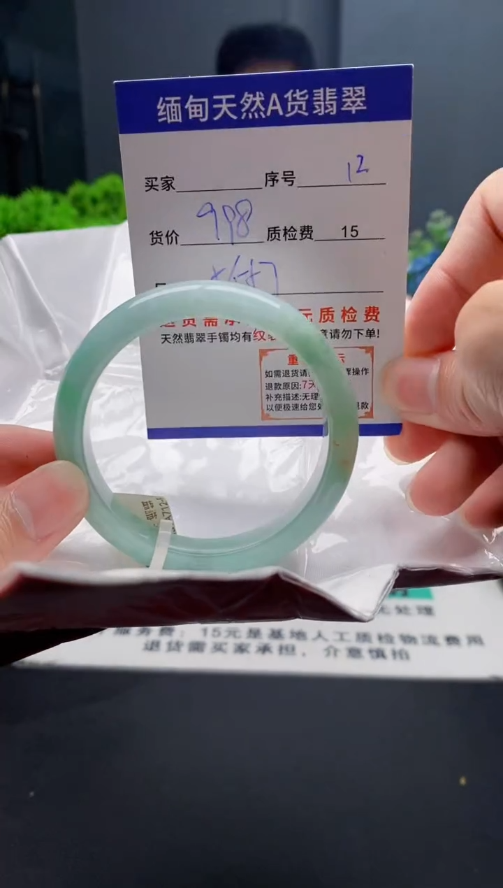 未镶嵌手镯翡翠12缅甸天然A货翡翠需包容瑕疵，介意慎拍