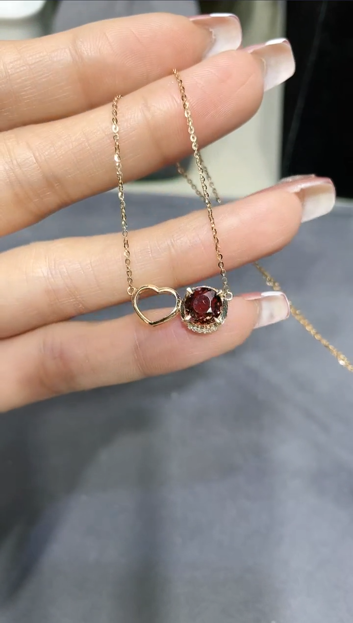 【闪购商品】碧玺项链18K金镶嵌·