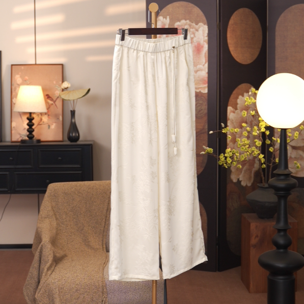 【鹊语】新中式国风花萝宽松阔腿裤