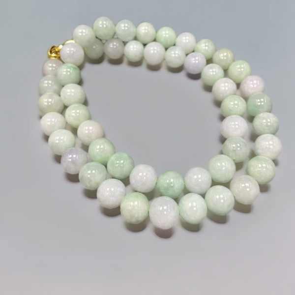 天然缅甸A货翡翠圆珠项链10MM49颗百搭时尚妈妈链多样性发一