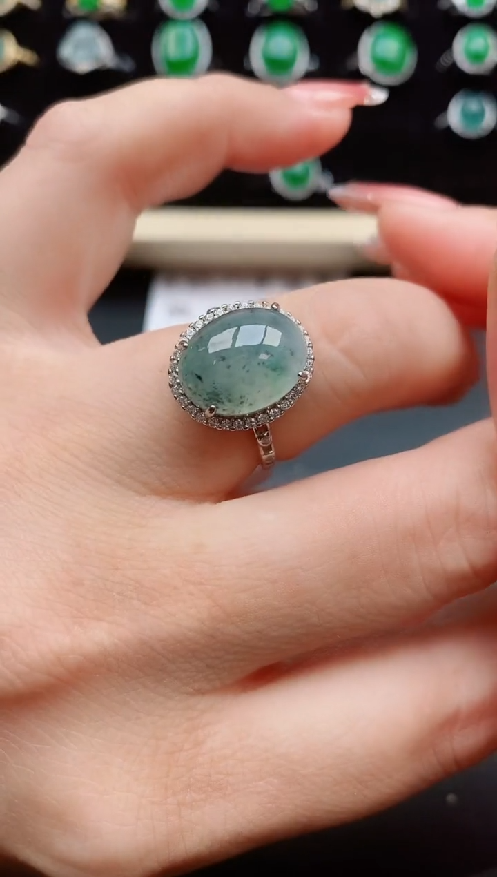 【闪购商品】翡翠戒指银S925镶嵌50800