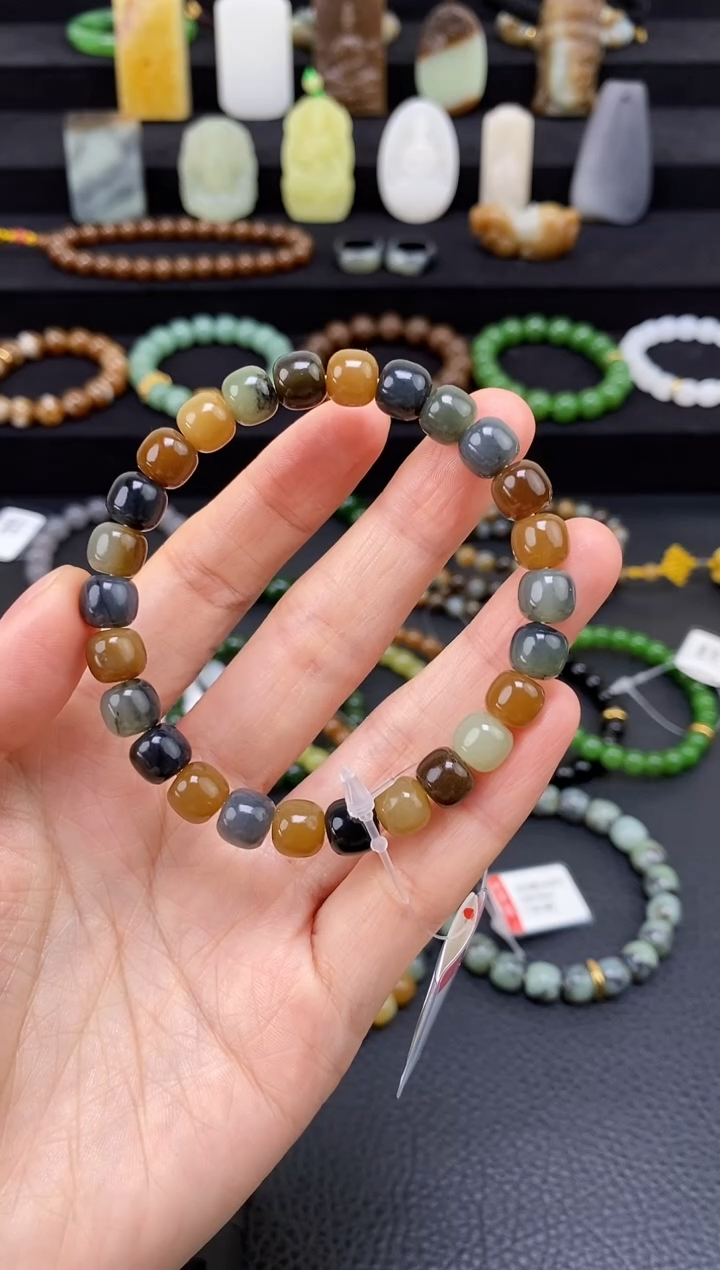 未镶嵌和田玉挂件8mm楼兰老型手串