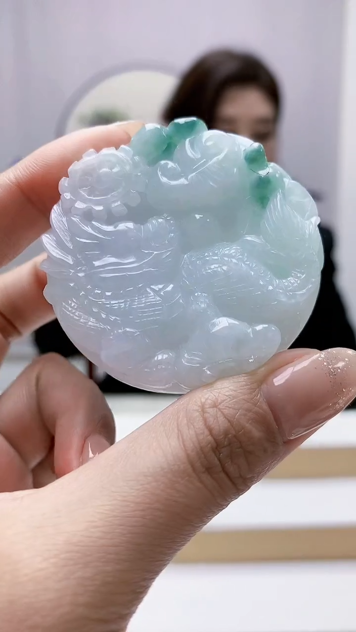 未镶嵌定制翡翠4829MM-毛货挂件73