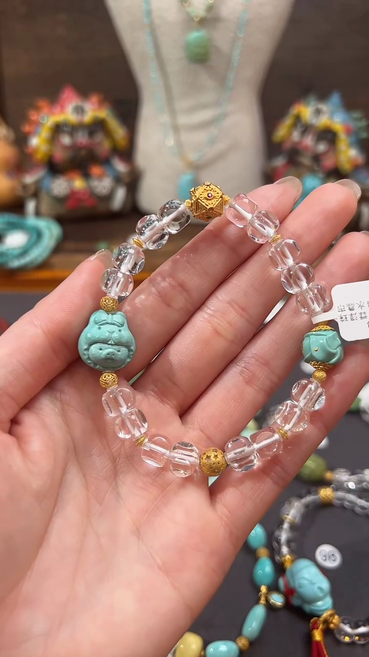【闪购商品】水晶手链18K金镶嵌白水晶手链