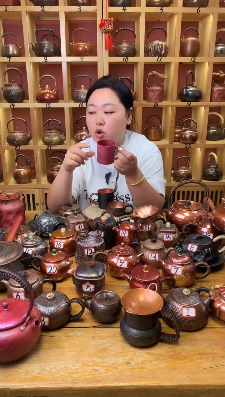 金属纯紫铜火烧红大号主人杯