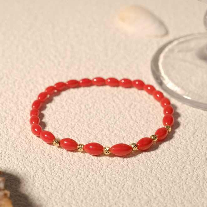 绮瑞珊瑚 天然珊瑚 多样性发货 红珊瑚米珠手串/223025