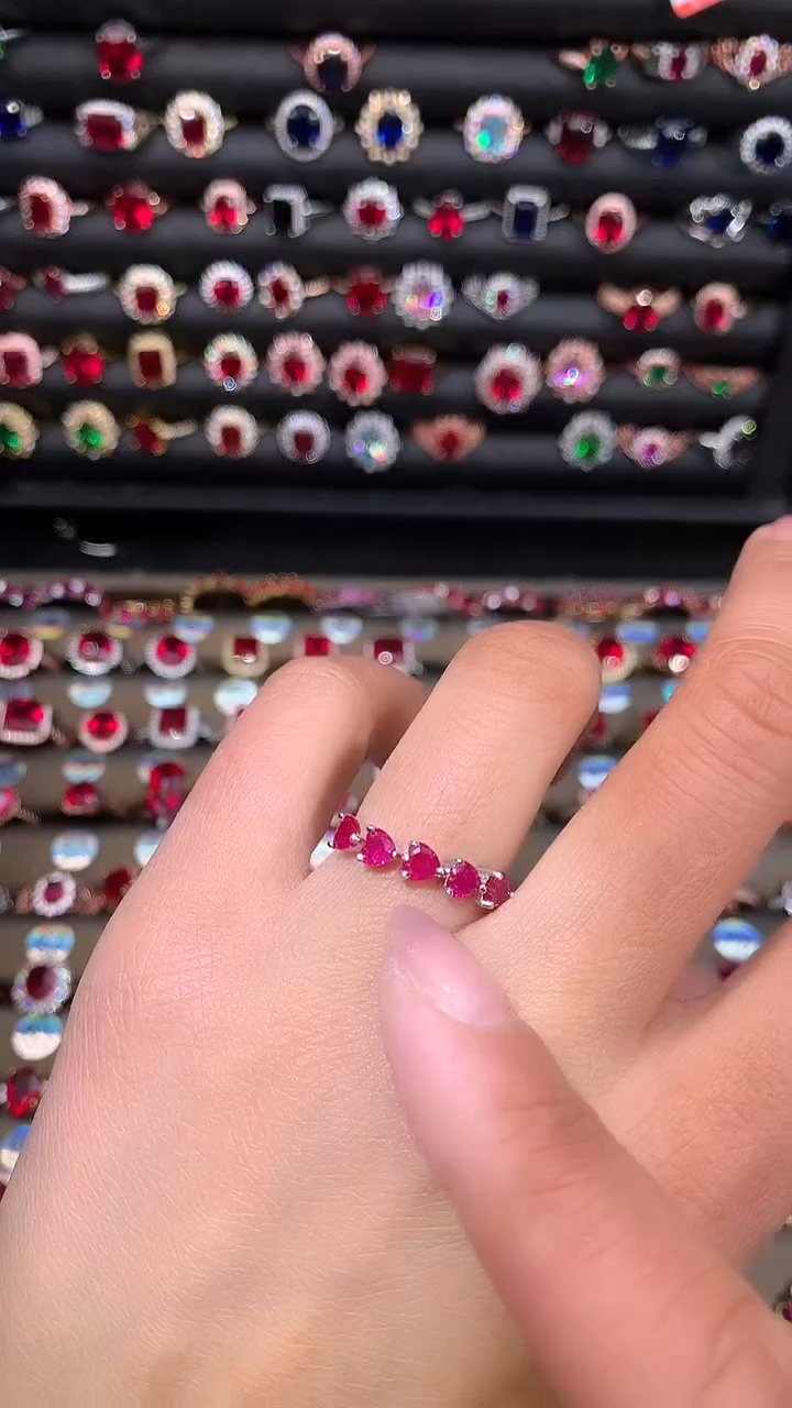 【闪购商品】红宝石戒指银S925镶嵌白