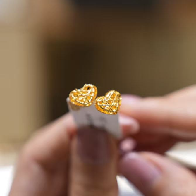 【巧玲专属】足金999花丝爱心耳钉 经典时尚百搭 2.68