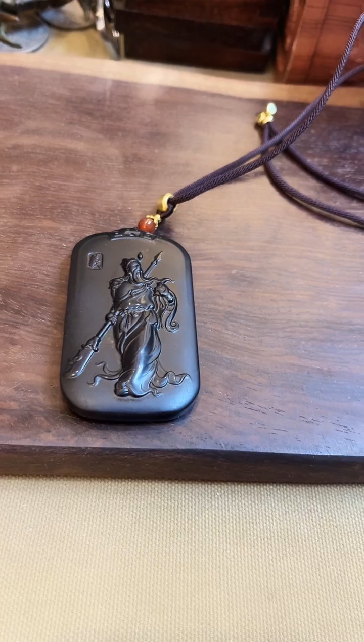 【闪购商品】和田玉玉牌未镶嵌和田玉挂件義字关羽 M050