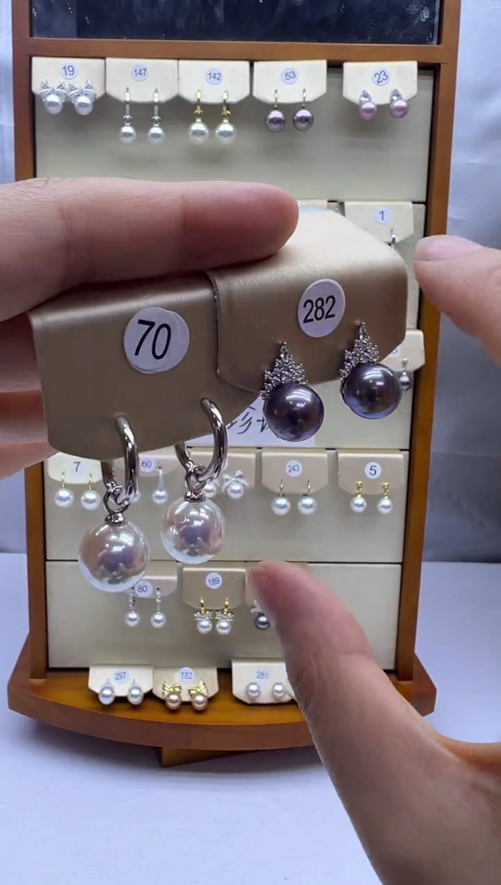 未镶嵌耳饰淡水珍珠70+282