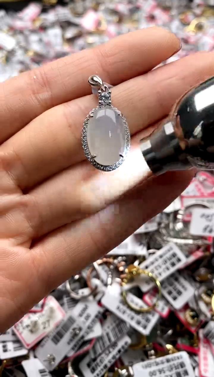 【闪购商品】翡翠戒指银S925镶嵌222222222     3