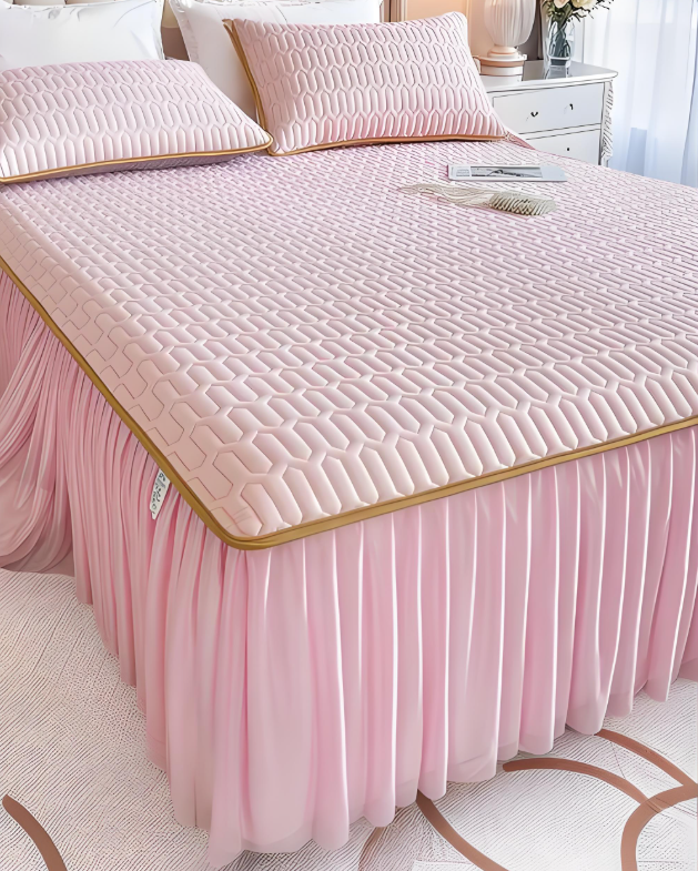 【床裙款单乳胶凉席1.8】非图片色/实物以直播介绍为准