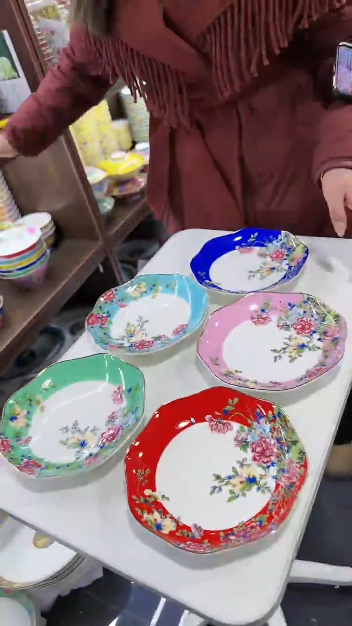 【闪购商品】瓷片7英寸花边盘5个景德镇陶瓷