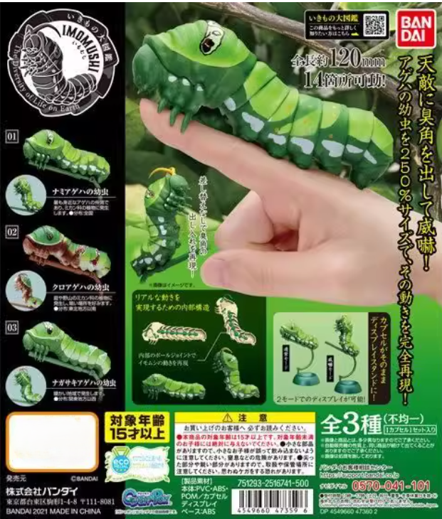 毛毛虫 幼虫摆件 大号凤蝶幼虫 扭蛋