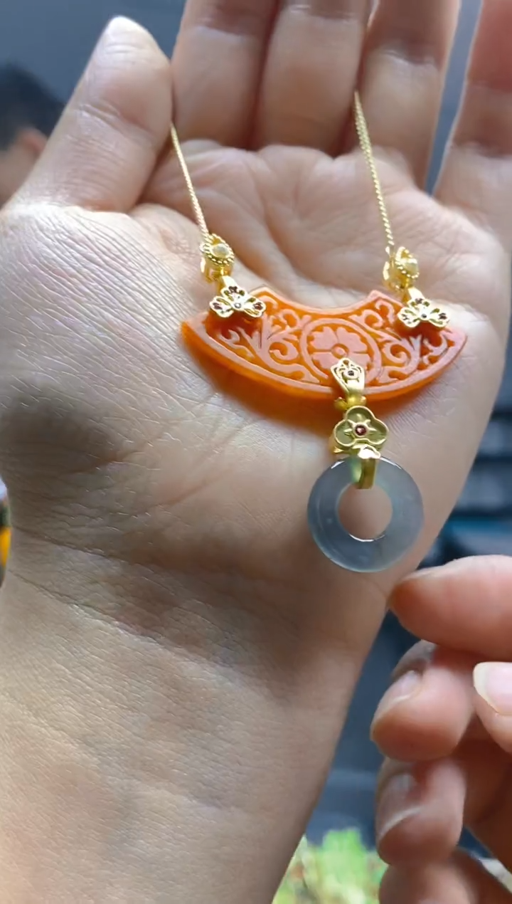 【闪购商品】翡翠耳饰合金0324翡翠锁骨链