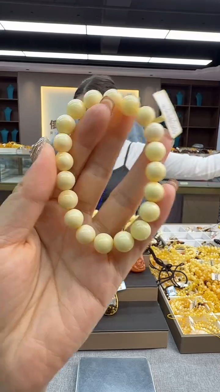 手链琥珀未镶嵌104秒拍号 假一罚三 10mm