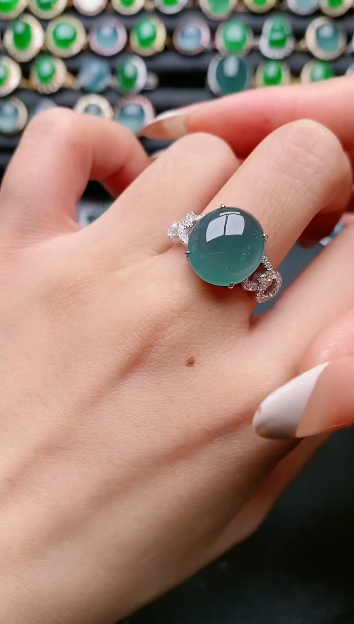 【闪购商品】翡翠戒指银S925镶嵌1111111111