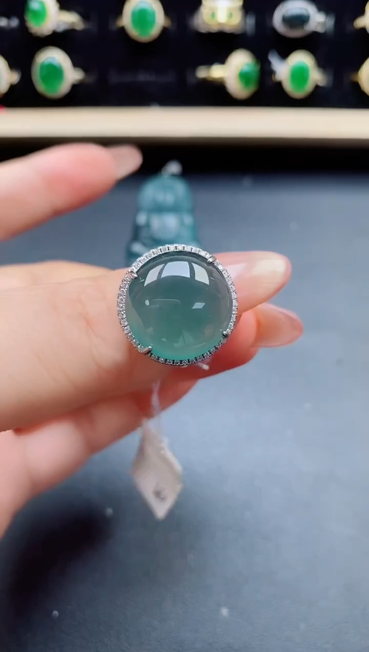 翡翠戒指银S925镶嵌321321