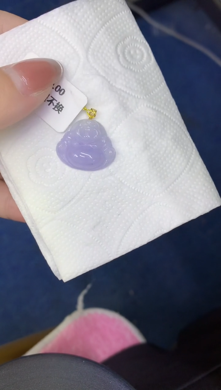 颈饰18K金镶嵌翡翠缅甸天然翡翠a货
