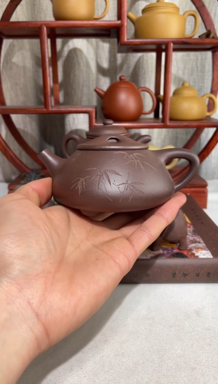 【闪购商品】紫砂茶壶封釉台西底槽青景舟石瓢230cc