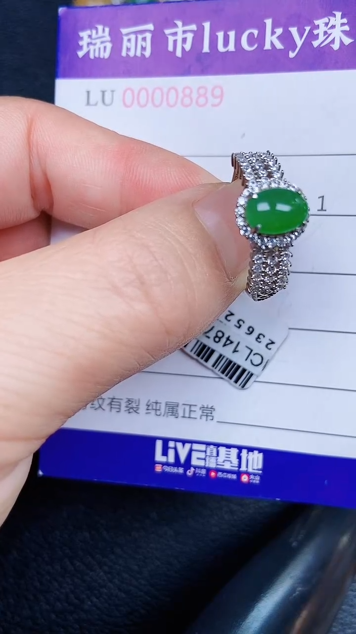 颈饰银S925镶嵌翡翠0889