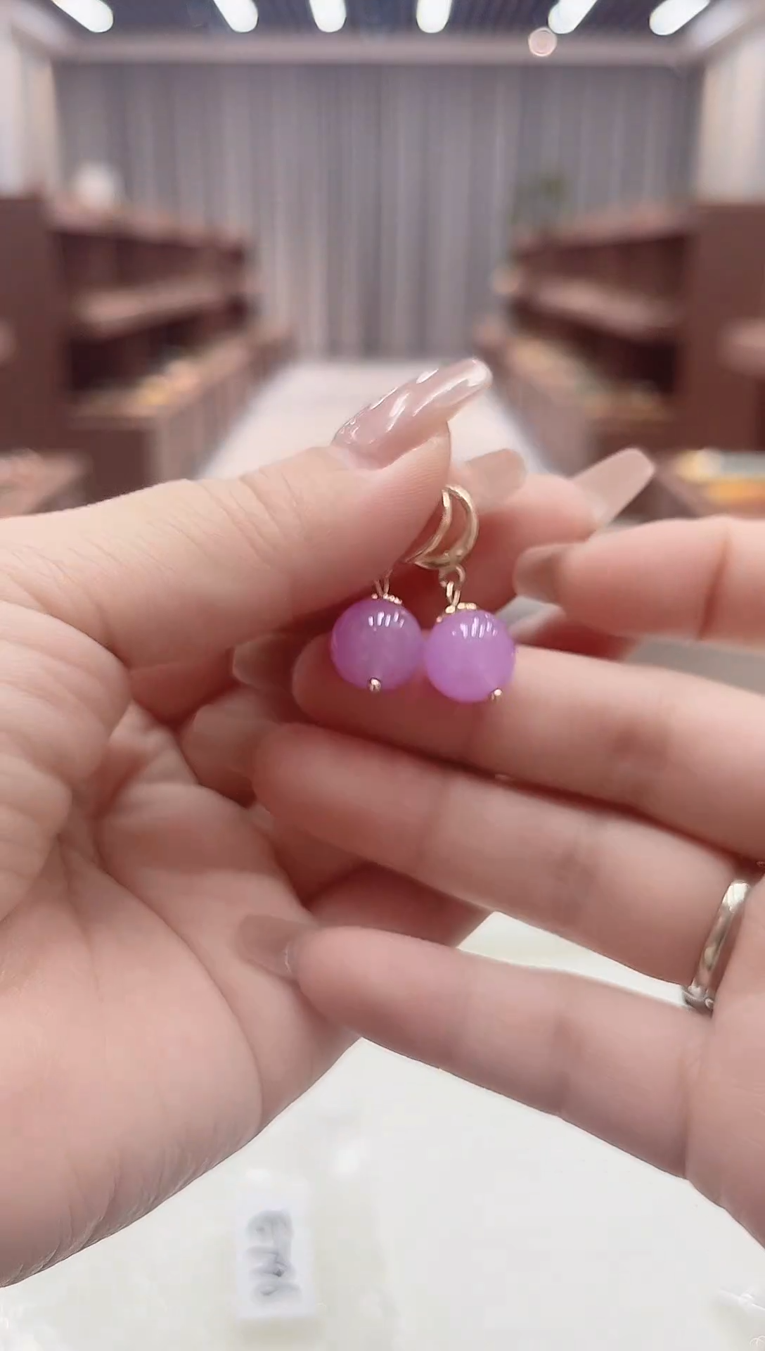 14K金镶嵌翡翠耳饰E796