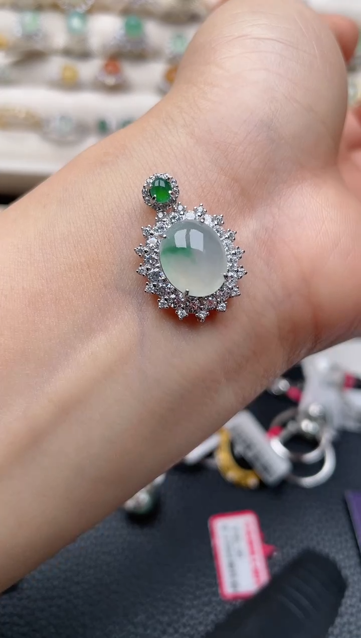 【闪购商品】翡翠戒指银S925镶嵌1111111111  52