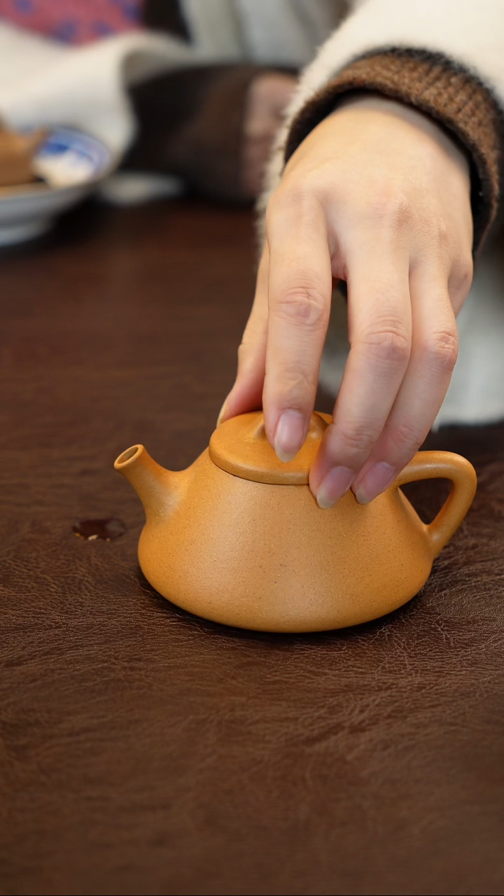 紫砂茶碗紫砂黄金段石瓢