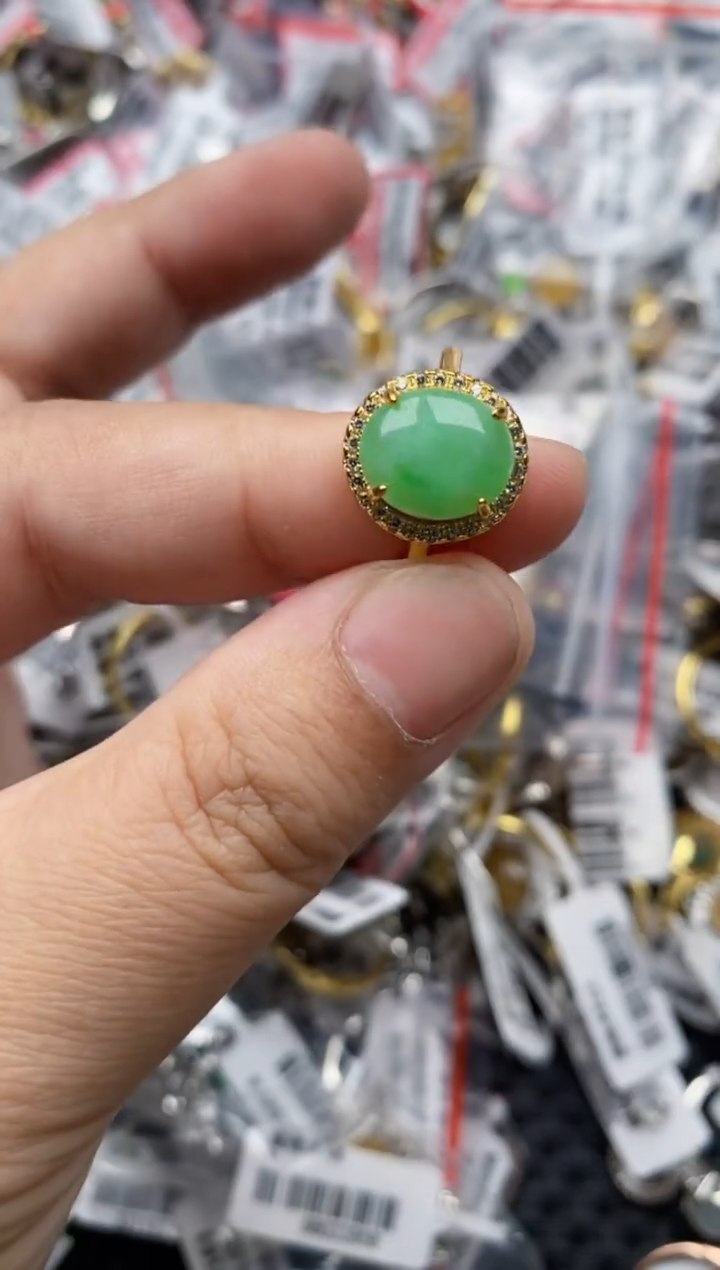 【闪购商品】翡翠戒指银S925镶嵌22222---8