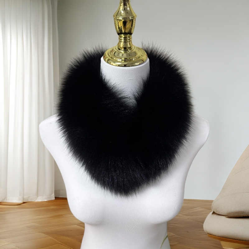 狐狸毛毛围巾时尚简约百搭吸扣保暖加厚秋冬款大衣狐狸毛围脖