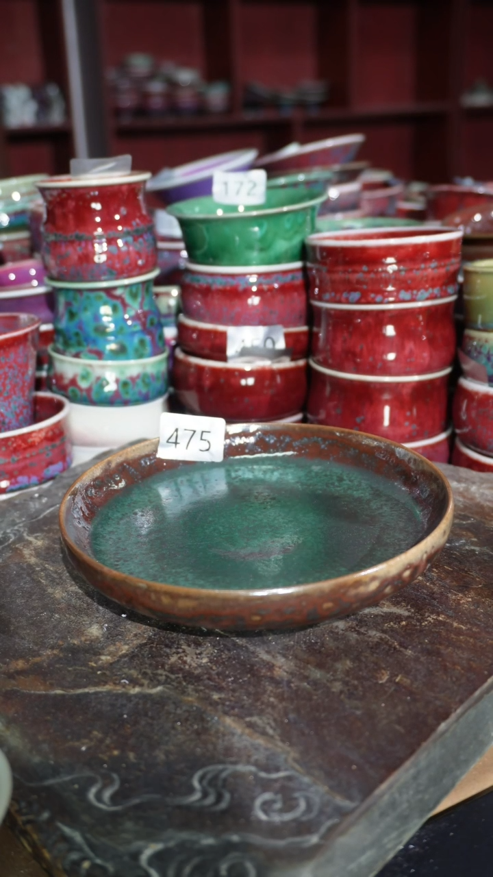 摆件陶精品窑变钧瓷茶器