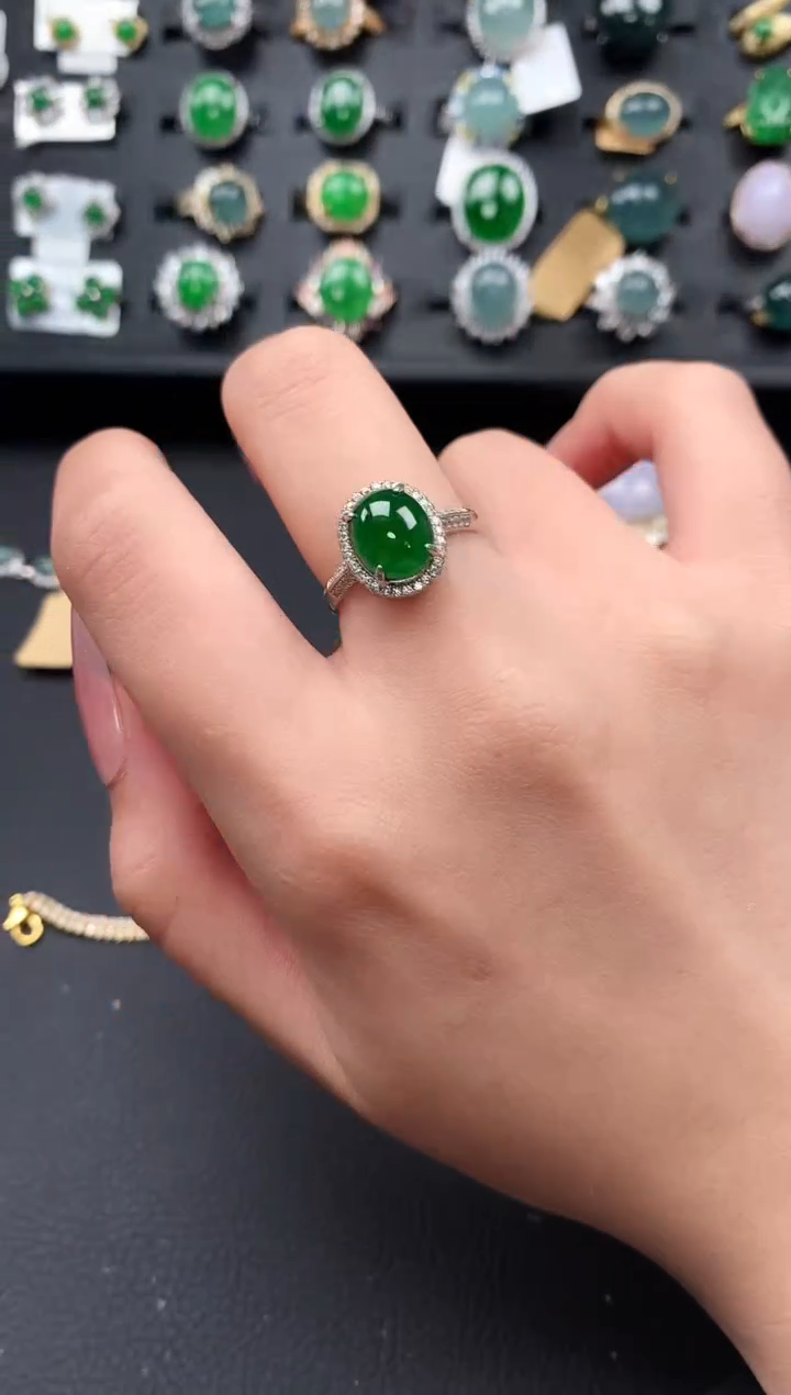 【闪购商品】翡翠戒指银S925镶嵌51241
