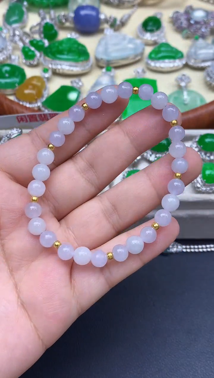 足金镶嵌手链翡翠277-中国好珍宝